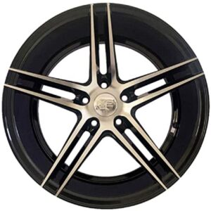 Premium 5-Spoke Alloy Wheel Rim – Black with Diamond Cut Finish