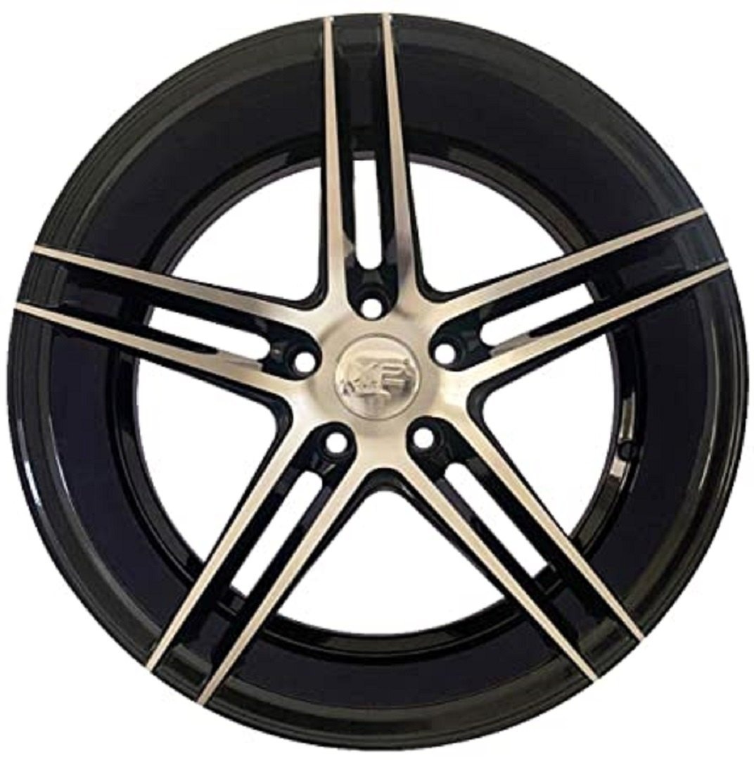 Premium 5-Spoke Alloy Wheel Rim – Black with Diamond Cut Finish