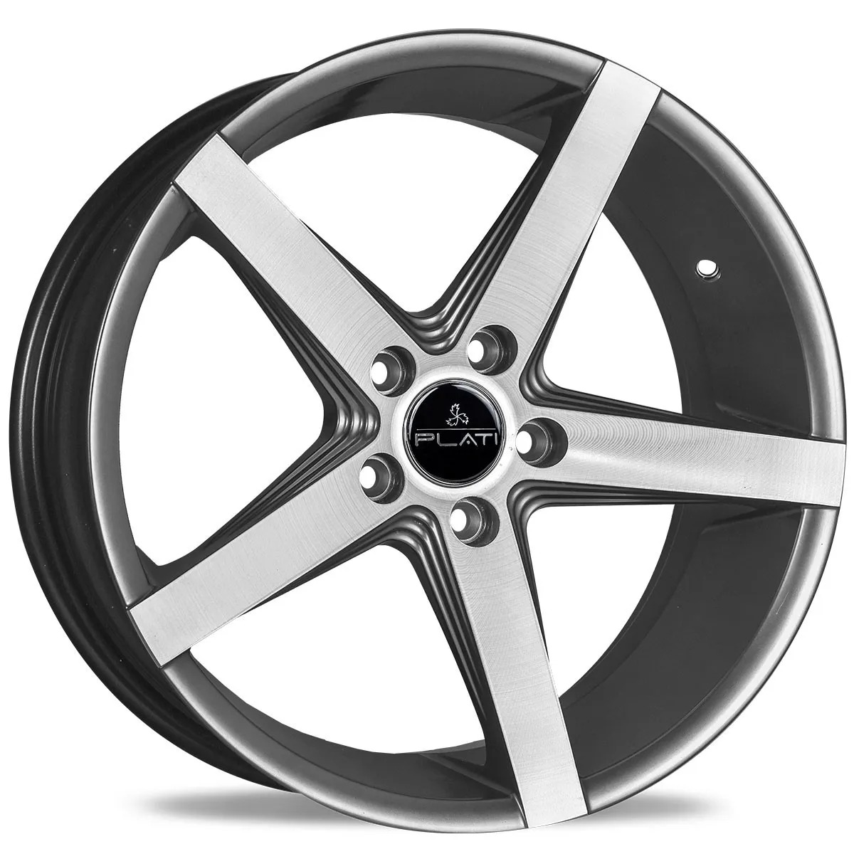 Premium 5-Spoke Alloy Wheel Rim – Graphite Grey & Brushed Silver Finish